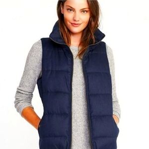 OLD NAVY Frost Free Puffer Vest Blue Size Small Women's Fleece Lined
